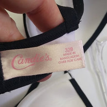 Load image into Gallery viewer, Candie's Padded Push-Up Bra, White + Black, Size 32A