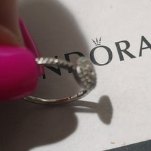 Load image into Gallery viewer, Pandora Sterling Silver Radiant Elegance Ring w/Clear Zirconia 190986CZ Size 52
