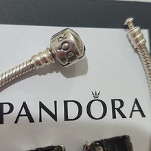Load image into Gallery viewer, Pandora Sterling Silver 7.0 Starter Bracelet & Set of 2 Starburst Clip Charms