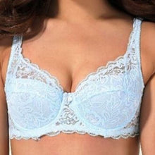 Load image into Gallery viewer, GYCL Classic Ultrathin Underwire Push Up 3/4 Lace Bra, Baby Blue, size Large 38B