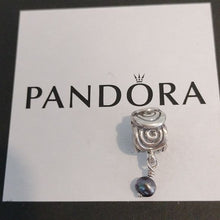 Load image into Gallery viewer, Pandora Retired Sterling Silver Oxy Swirl Dangle with Green Pearl - 790281GRP