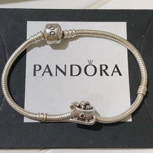 Load image into Gallery viewer, Pandora Sterling Silver 7.0" Starter Bracelet & Santa's Christmas Sleigh 790562GA