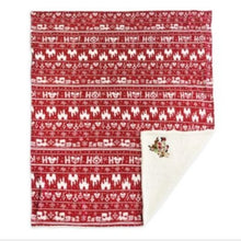 Load image into Gallery viewer, Disney Parks Mickey + Minnie Holiday Fleece Throw Blanket, 50" x 60"