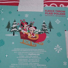 Load image into Gallery viewer, Disney Parks Mickey + Minnie Holiday Fleece Throw Blanket, 50" x 60"