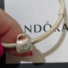 Load image into Gallery viewer, Pandora 7.0" Snake Chain Bracelet & Pretty Purse charm 790309