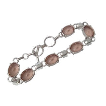 Load image into Gallery viewer, Morganite + Sterling Silver Chain Toggle Bracelet, up to 8"
