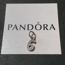 Load image into Gallery viewer, Pandora Retired Sterling Silver Number Six Dangle with Clear Zirconia - 791344CZ
