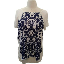 Load image into Gallery viewer, Liz Claiborne Blue/White Design Blouse Top, Size Large