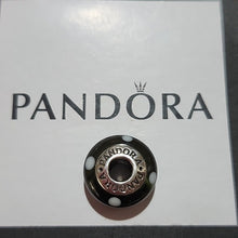 Load image into Gallery viewer, Pandora Black and White Polka Dot Charm 790603