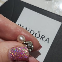 Load image into Gallery viewer, Pandora Sterling Silver Pearl of Hearts Dangle w/Rose Freshwater Pearl 791017pnp