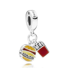 Load image into Gallery viewer, Pandora Retired Sterling Silver Burger and Fries Food Dangle - 797211ENMX
