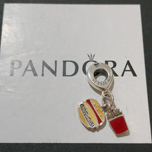 Load image into Gallery viewer, Pandora Retired Sterling Silver Burger and Fries Food Dangle - 797211ENMX