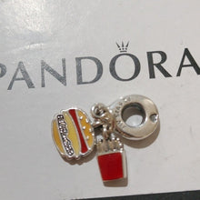 Load image into Gallery viewer, Pandora Retired Sterling Silver Burger and Fries Food Dangle - 797211ENMX