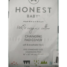 Load image into Gallery viewer, Honest Baby, Pyramids Whispering Blue Changing Pad Covers 16"×32", Set of 3