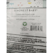 Load image into Gallery viewer, Honest Baby, Pyramids Whispering Blue Changing Pad Covers 16"×32", Set of 3