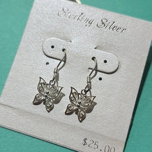 Load image into Gallery viewer, Sterling Silver Butterfly Drop Dangle Earrings
