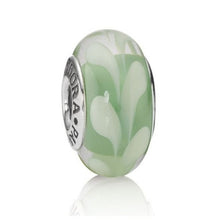 Load image into Gallery viewer, Pandora Retired Green Swirl Murano Sterling Silver Glass Bead - 790672