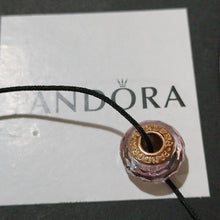 Load image into Gallery viewer, Pandora Rose Pink Shimmering Murano ALOHA engraved Glass Charm - 781650