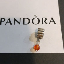 Load image into Gallery viewer, Pandora Retired Sterling Silver Amber November Birthstone Dangle - 790166R