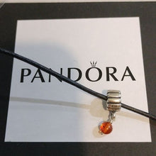 Load image into Gallery viewer, Pandora Retired Sterling Silver Amber November Birthstone Dangle - 790166R