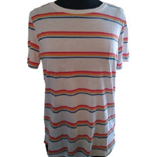 Load image into Gallery viewer, Junior's PINK Victoria's Secret Striped Ring Tee Shirt, Size XS