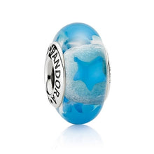 Load image into Gallery viewer, Pandora Retired Sterling Silver Murano Glass Blue Stars Bead - 790905
