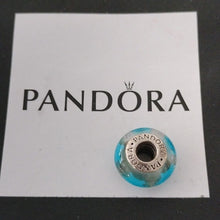 Load image into Gallery viewer, Pandora Retired Sterling Silver Murano Glass Blue Stars Bead - 790905