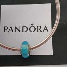 Load image into Gallery viewer, Pandora Retired Sterling Silver Murano Glass Blue Stars Bead - 790905