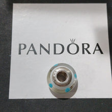 Load image into Gallery viewer, Pandora White and Blue Polka Dot Charm 790608