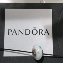 Load image into Gallery viewer, Pandora White and Blue Polka Dot Charm 790608