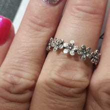 Load image into Gallery viewer, Pandora Sterling Silver Dazzling Daisy Meadow Stackable Ring w/ Clear Zirconia