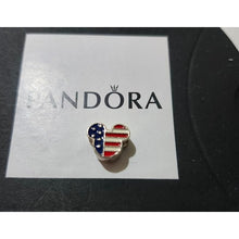 Load image into Gallery viewer, Pandora Retired Sterling Silver Mickey Americana Disney Charm with Red White and Blue Enamel - 791585ENMX