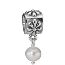 Load image into Gallery viewer, Pandora Retired Sterling Silver Flower Dangle with White Pearl - 790535P