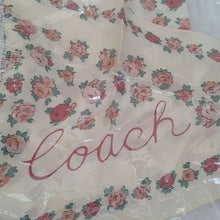 Load image into Gallery viewer, Coach Essential Tea Rose Silk Diamond Scarf, Chalk