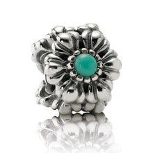 Load image into Gallery viewer, Pandora Sterling Silver December Birthday Blooms Bead with Turquoise - 790580tq