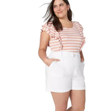 Load image into Gallery viewer, Lane Bryant Rolled Hem Drawstring Shorts, White, 22/24