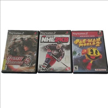 Load image into Gallery viewer, PlayStation 2 Games: Dynasty Warriors 5, NHL 2K9, PacMan World 2, set of 3