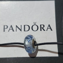 Load image into Gallery viewer, Pandora Retired Sterling Silver Ice Drops Blue Murano Glass Charm - 796365CZB