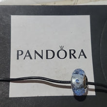 Load image into Gallery viewer, Pandora Retired Sterling Silver Ice Drops Blue Murano Glass Charm - 796365CZB