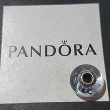 Load image into Gallery viewer, Pandora Retired Sterling Silver Ice Drops Blue Murano Glass Charm - 796365CZB