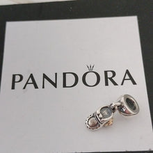 Load image into Gallery viewer, Pandora Sterling Silver + 14K Gold Baby Booty Dangle with Pink Zirconia - 790403pcz