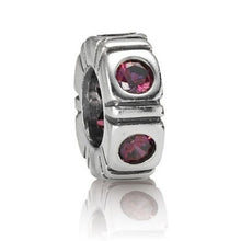 Load image into Gallery viewer, Pandora Retired Sterling Silver Red Zirconia Trinity Spacer - 790368CZR