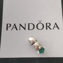 Load image into Gallery viewer, Pandora Sterling Silver Round Solitaire Silicone Clip Green 799204C03