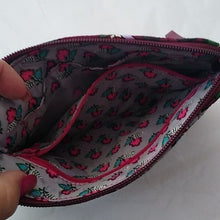 Load image into Gallery viewer, Vera Bradley Bordeaux Blooms Iconic Pouch Wristlet NWT