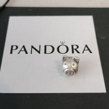 Load image into Gallery viewer, Pandora Retired Pig Animal Head Charm Bead 790214 Sterling Silver