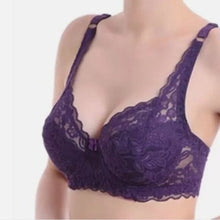 Load image into Gallery viewer, GYCL Ultrathin Underwire Push Up 3/4 Lace Bra, Purple, Size XL 40B
