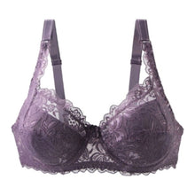 Load image into Gallery viewer, GYCL Ultrathin Underwire Push Up 3/4 Lace Bra, Purple, Size XL 40B