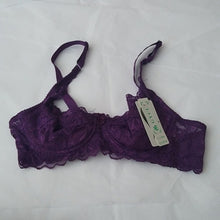 Load image into Gallery viewer, GYCL Ultrathin Underwire Push Up 3/4 Lace Bra, Purple, Size XL 40B
