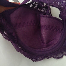 Load image into Gallery viewer, GYCL Ultrathin Underwire Push Up 3/4 Lace Bra, Purple, Size XL 40B