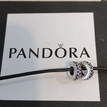 Load image into Gallery viewer, Pandora Sterling Silver Blue Pave Sparkle Spacer Charms, 791359ncb, set of 2